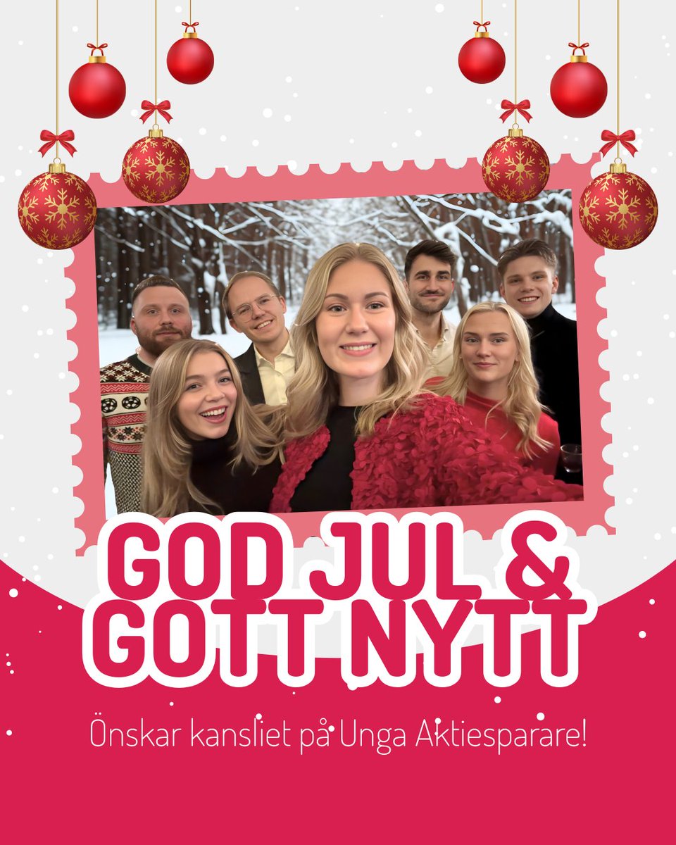 Vi på Unga Aktiesparare önskar er alla ett gott tomterally &amp; ett högt avkastande 2026! 🍾🎄
 
Vi vill passa på att tacka alla lokalavdelningar, ideella krafter, alumner &amp; samarbetspartners som bidragit till ett fantastiskt år!