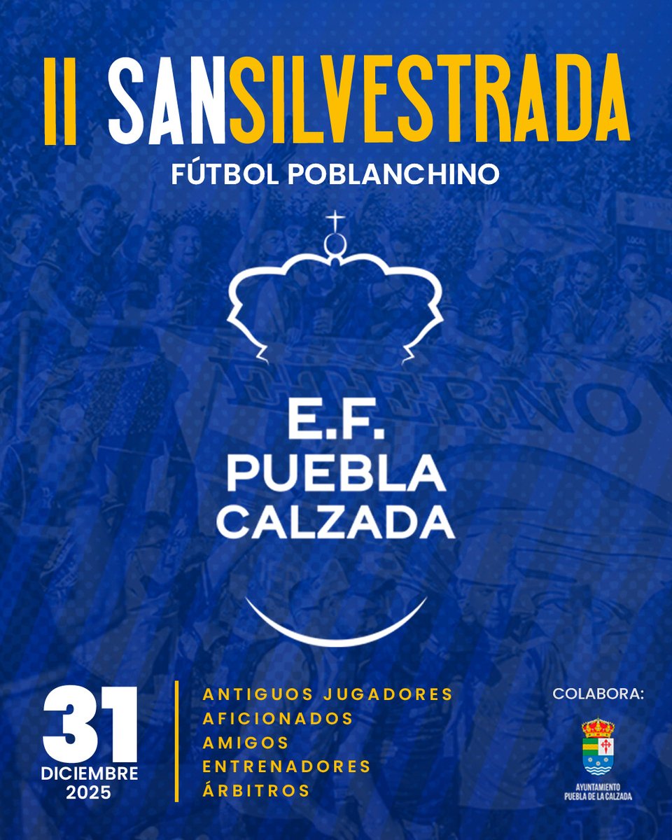 ⚽ 𝗜𝗜 𝗦𝗔𝗡 𝗦𝗜𝗟𝗩𝗘𝗦𝗧𝗥𝗔𝗗𝗔 𝗗𝗘𝗟 𝗙𝗨́𝗧𝗕𝗢𝗟 𝗣𝗢𝗕𝗟𝗔𝗡𝗖𝗛𝗜𝗡𝗢 🎄

El 31 de diciembre volvemos a despedir el año como mejor sabemos: fútbol, amigos, risas y un ambiente único para disfrutar juntos.

Una cita ya marcada en el calendario para cerrar el año en el