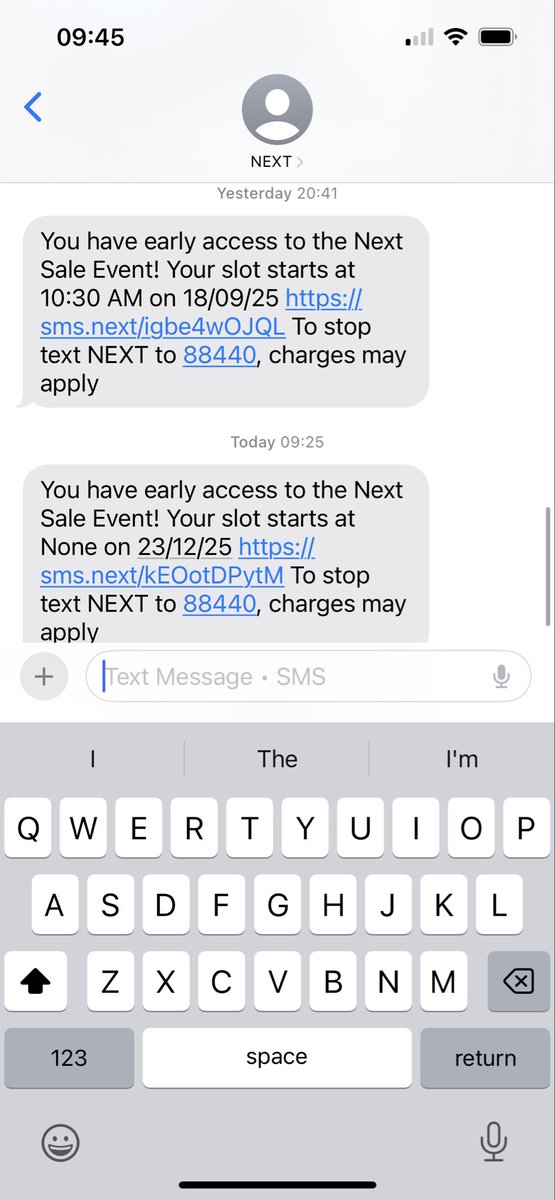 NEXT communications team having a mare.. does it start in September 2025 or does it start at None on 23rd December..