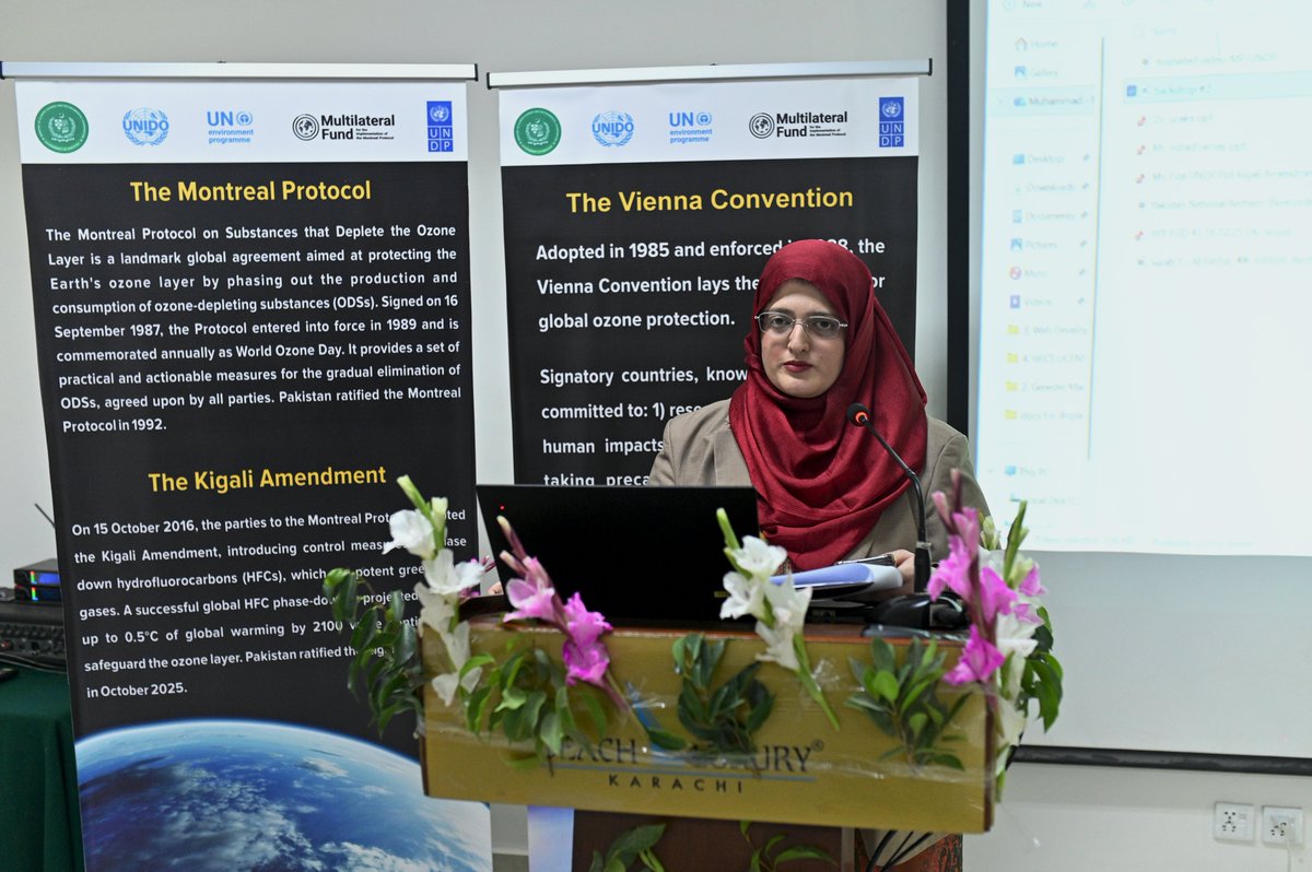 UNDP_Pakistan's tweet image. #UNDPinPakistan and Ministry of @ClimateChangePK  convened a Focus Group Discussion on the #KigaliAmendment and gender mainstreaming under the Montreal Protocol — supporting  hydrofluorocarbons (HFC) phase-down in the refrigeration and air-conditioning sector following Kigali
