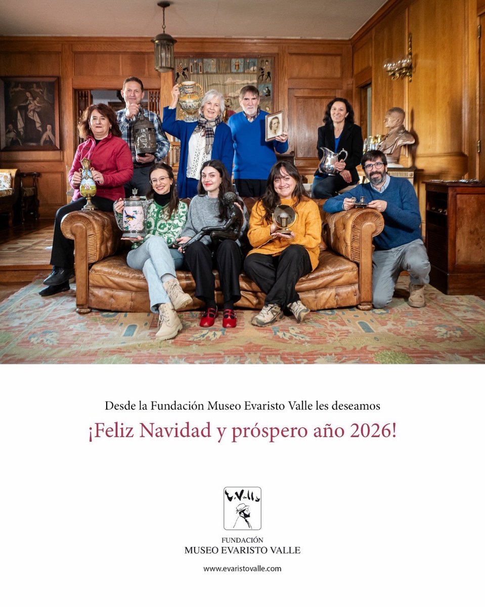 ¡La Fundación Museo Evaristo Valle les desea una feliz Navidad y próspero año 2026! Terminamos el año, dejando atrás un nuevo capítulo escrito en la larga historia de este Museo. Gracias a todos por acompañarnos siempre en nuestras aventuras…

Con afecto,
El equipo de la FMEV.