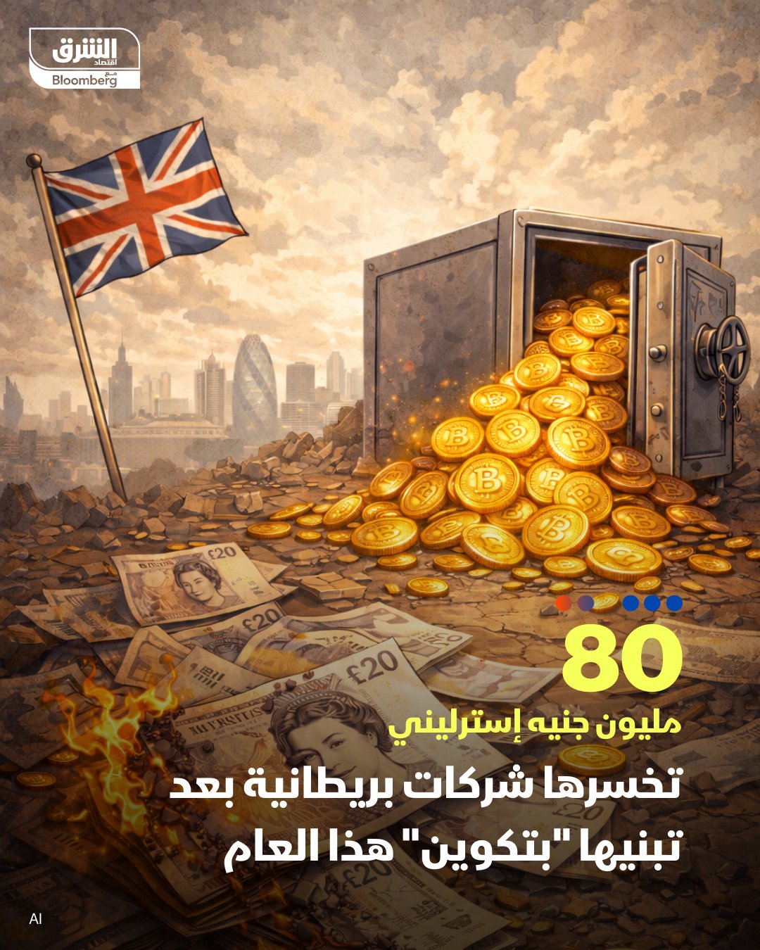 الشركات البريطانية التي اندفعت وراء جنون "بتكوين" خسرت نحو 80 مليون جنيه إسترليني هذا العام، وذلك بعد انخفاض سعر العملة المشفرة. أنفقت 13 شركة مدرجة في بورصة المملكة المتحدة 364 مليون جنيه إسترليني لشراء 4300 عملة بتكوين، بمتوسط سعر 113,105 دولار ، بحسب صحيفة "التلغراف". الشركات اتجهت إلى استراتيجيات استثمارية في "بتكوين"، وسط ارتفاع حاد في سعر العملة المشفرة وزيادة كبيرة في طلب المستثمرين على نظيراتها الأميركية، مثل "ستراتيجي"، التي تجاوزت قيمتها لفترة وجيزة 127 مليار دولار. ارتفع سعر "بتكوين" بشكل ملحوظ بعد فوز ترمب في الانتخابات الرئاسية العام الماضي، مدفوعا بتوقعات إدارة داعمة للعملات المشفرة وآمال إنشاء احتياطي أميركي للبتكوين. سعر العملة المشفرة الأعلى قيمة سوقية انخفض 12% هذا العام وسط مخاوف متزايدة بشأن المبالغة في تقييم 