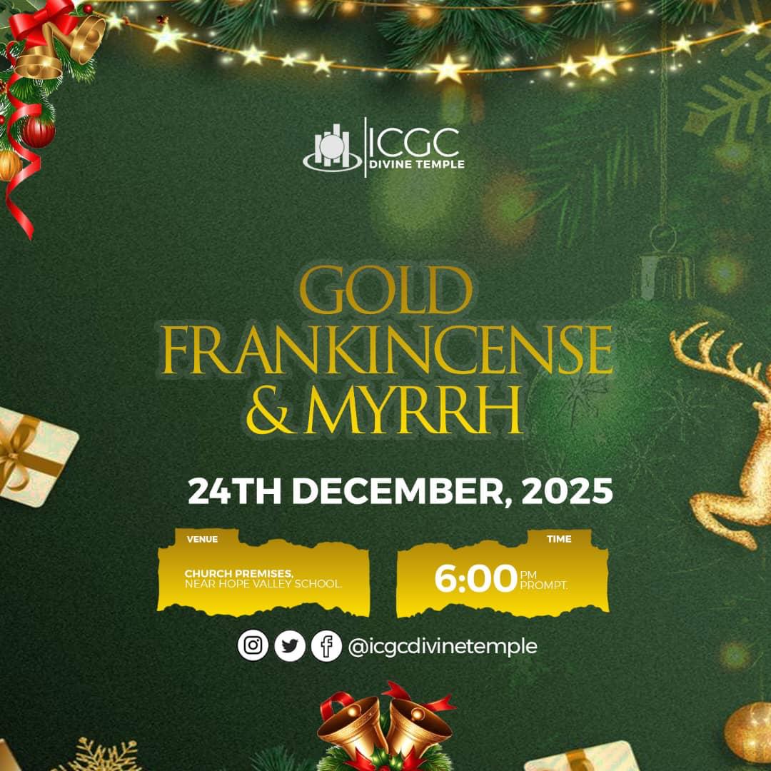 icgc_divine's tweet photo. It's this Wednesday🎉
Join us on the eve of Christmas for our Gold, Frankincense and Myrrh program🙏 https://t.co/OrQC6tEkAr