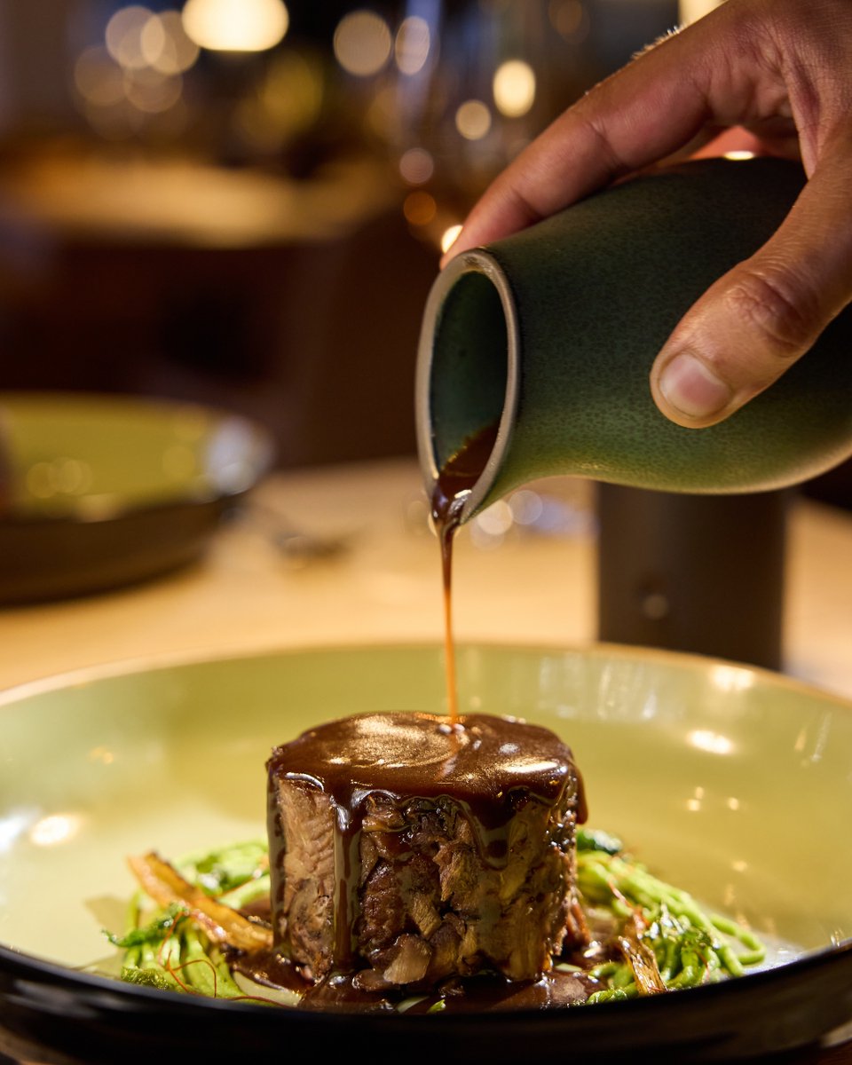 This is our braised lamb. Tender, deeply flavoured, and finished with minted pea purée, lamb jus, and crispy shallots.

Dish available at all Off The Menu locations.

Website link in bio