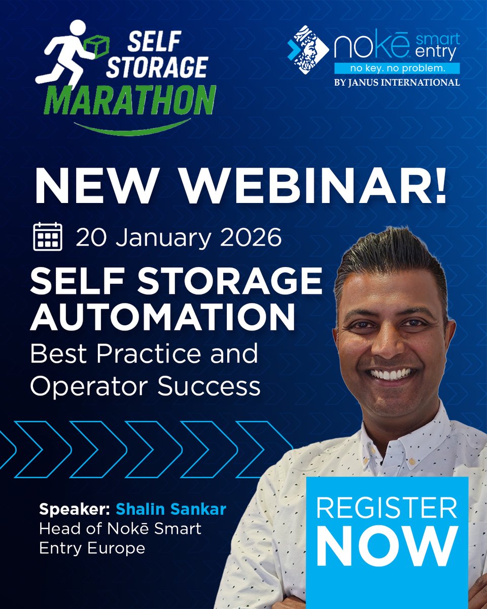 Unlock the future of self storage in 2026! 🚀
Join the @‌Self Storage Marathon, a game-changing webinar.

🗓️ 19th–20th January 2026
💻 Online
🔗 Register now to stay ahead of the curve: eu1.hubs.ly/H0qxNxR0

#SelfStorage #Webinar #Janus #Noke