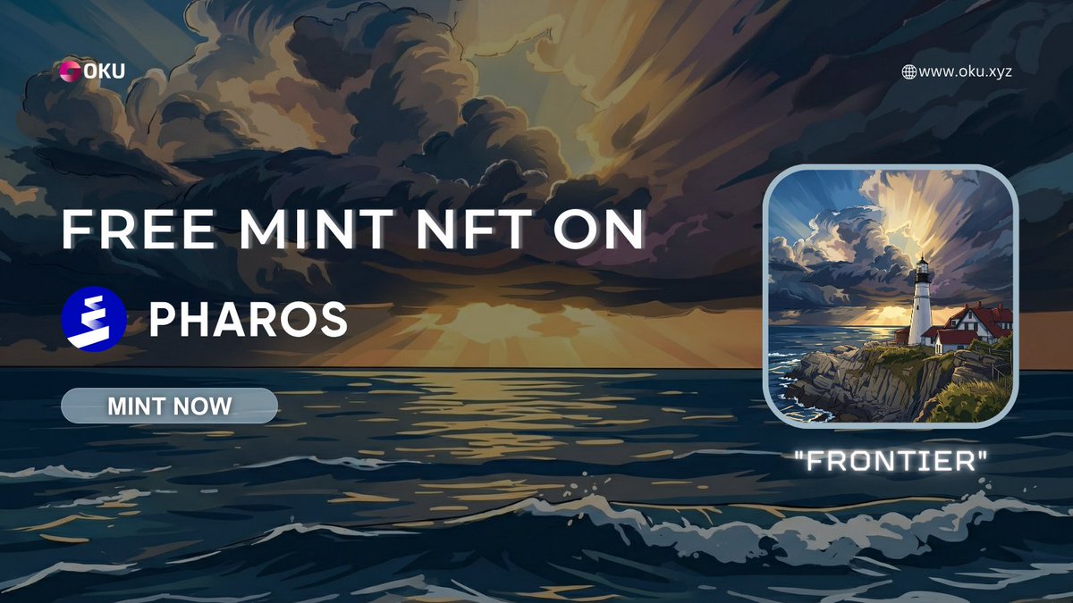 OKUXYZ's tweet image. Free Mint 'Frontier' NFT On Pharos Atlantic Testnet

🔗 Frontier: oku.xyz/frontier

RT &amp;amp; Paste Your Wallet Address Below ⬇️🎁