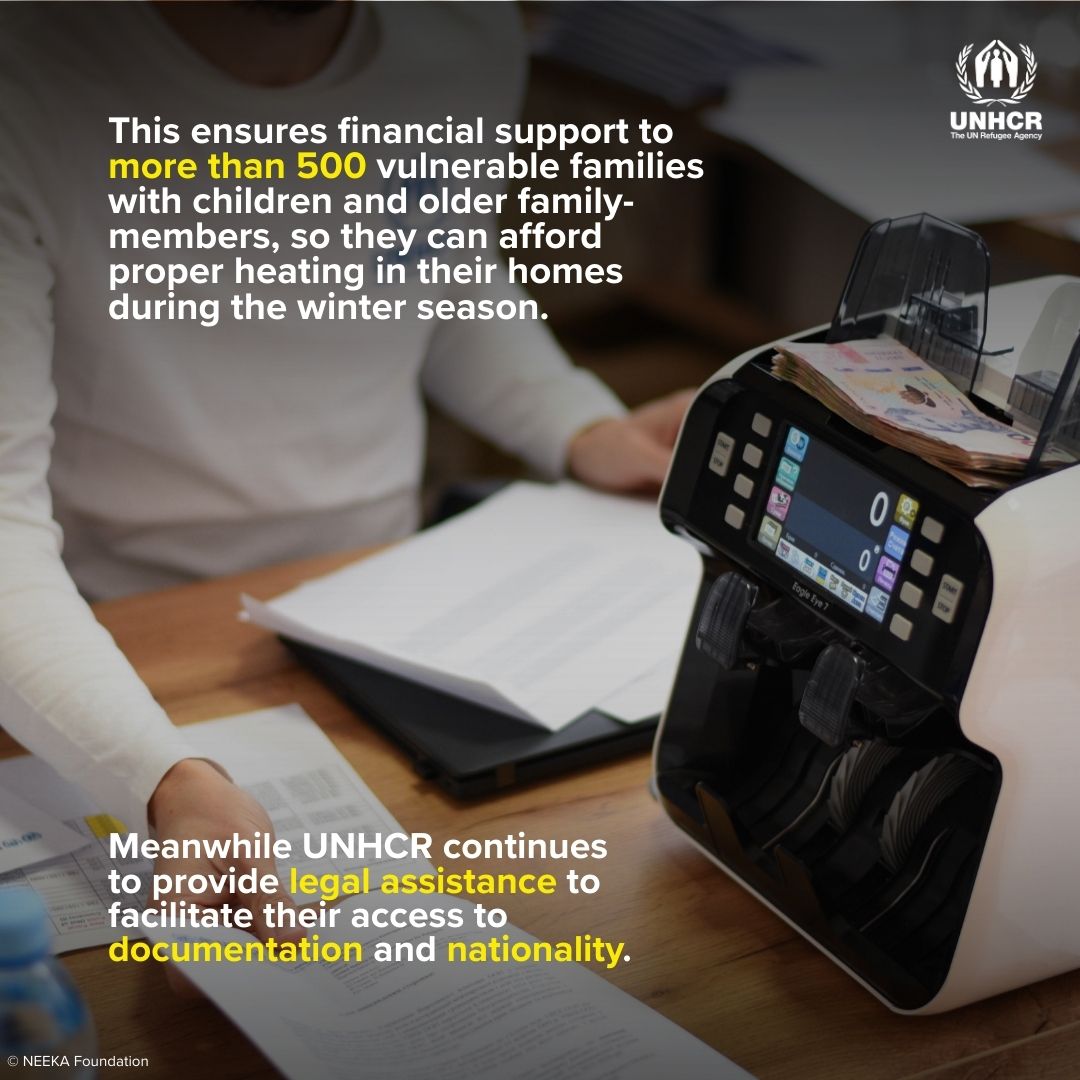 In recent weeks, UNHCR has distributed winter cash to stateless persons &amp; people at risk of statelessness in 🇺🇦 who already live in challenging conditions due to lack of documentation.
This support helps the most vulnerable families afford to heat their homes this winter.