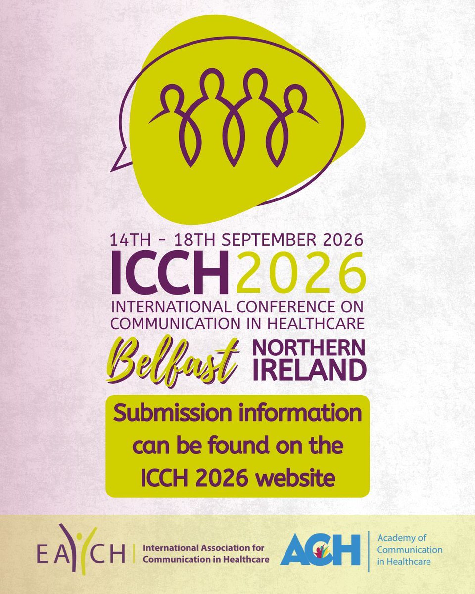 👀 Did you see the news?

Abstract submission is now open for #ICCH2026!

To find out more about submission and guidelines, check out the dedicated event website 🔗 fitwise.eventsair.com/icch2026 

#HealthcareCommunication #EACH