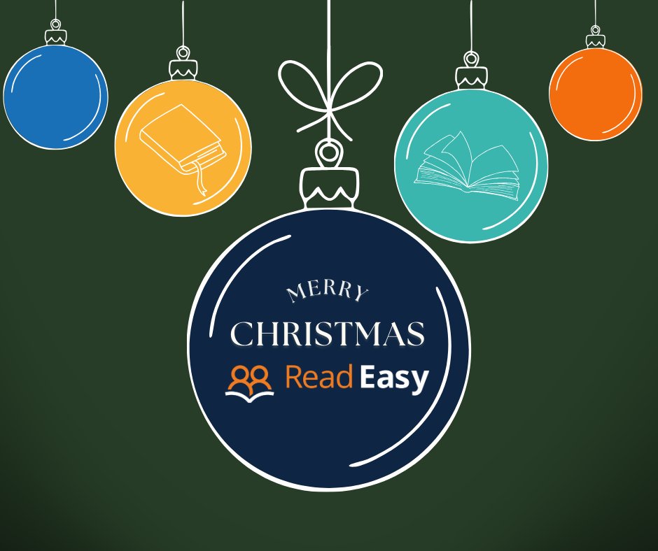 ReadEasyUK's tweet image. Read Easy UK would like to wish everyone a very Merry Christmas and a Happy New Year!
Thank you to our volunteers, supporters and donors, for being a part of the Read Easy story, and helping us to support Readers to discover the joy of reading.