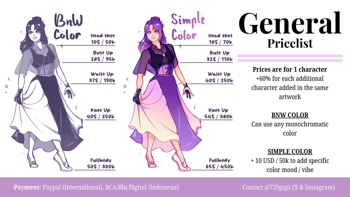 720gigii's tweet photo. [💜&amp;🔁 are appreciated]

🪻Open YCH Comms for both Indonesia &amp; International

🟣5 Slots Only

Fill this form if you are interested to order: https://t.co/dym2WkkQOi

#ychcommission #ych #comissionopen #comission #artidn #zonakaryaid #artistindonesia https://t.co/5JSajf4lo3