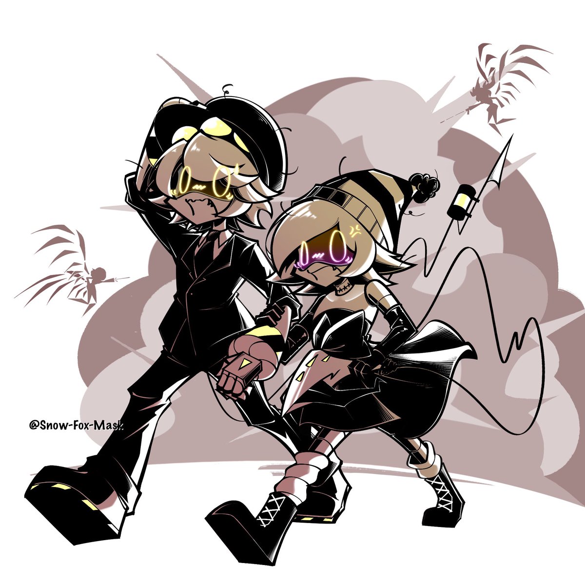 "What's wrong with those two?!"

#murderdrones 
#murdedronesfanart 
#murderdronesUzi #NUzi