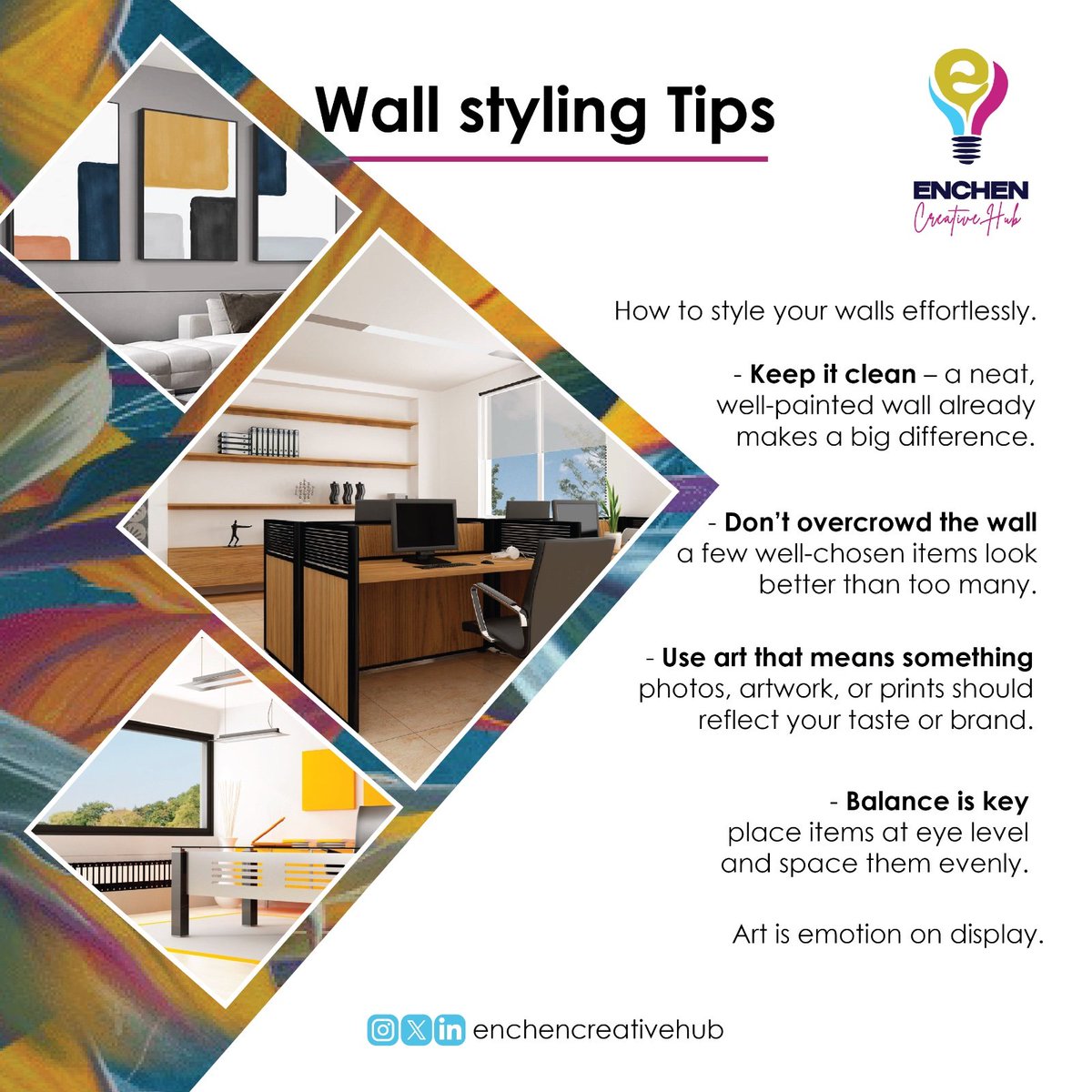 EnchenCreatives's tweet photo. This season, let your walls celebrate too ✨🎄

Clean lines, meaningful art, and balanced styling - because beautiful spaces make the holidays feel even more special.

#EnchenCreativeHub #InteriorDesign https://t.co/8MLRnjJzSv