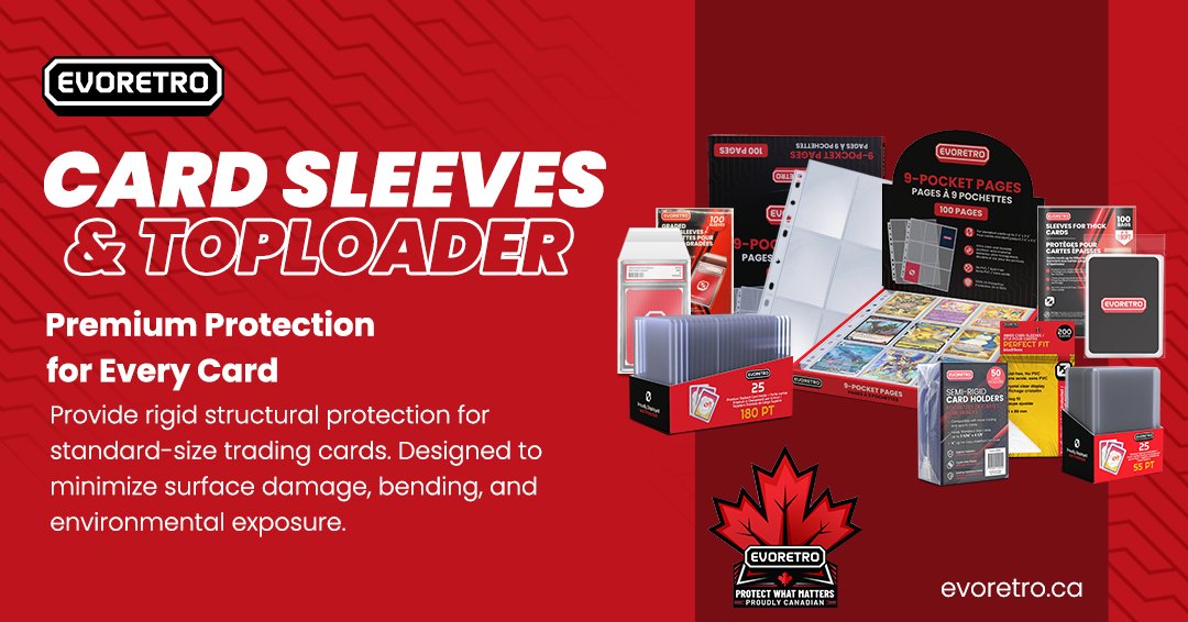 EvoLetsGame's tweet photo. ✨ CARD SLEEVES &amp; TOPLOADERS ✨

Every great card deserves great protection.

🛒 Shop now on our amazon store! https://t.co/h9wFZUEgbF

#EVORETRO #CardProtection #Toploaders #CardSleeves #TCGCollectors #TradingCards https://t.co/Dn3Zjv7lqg