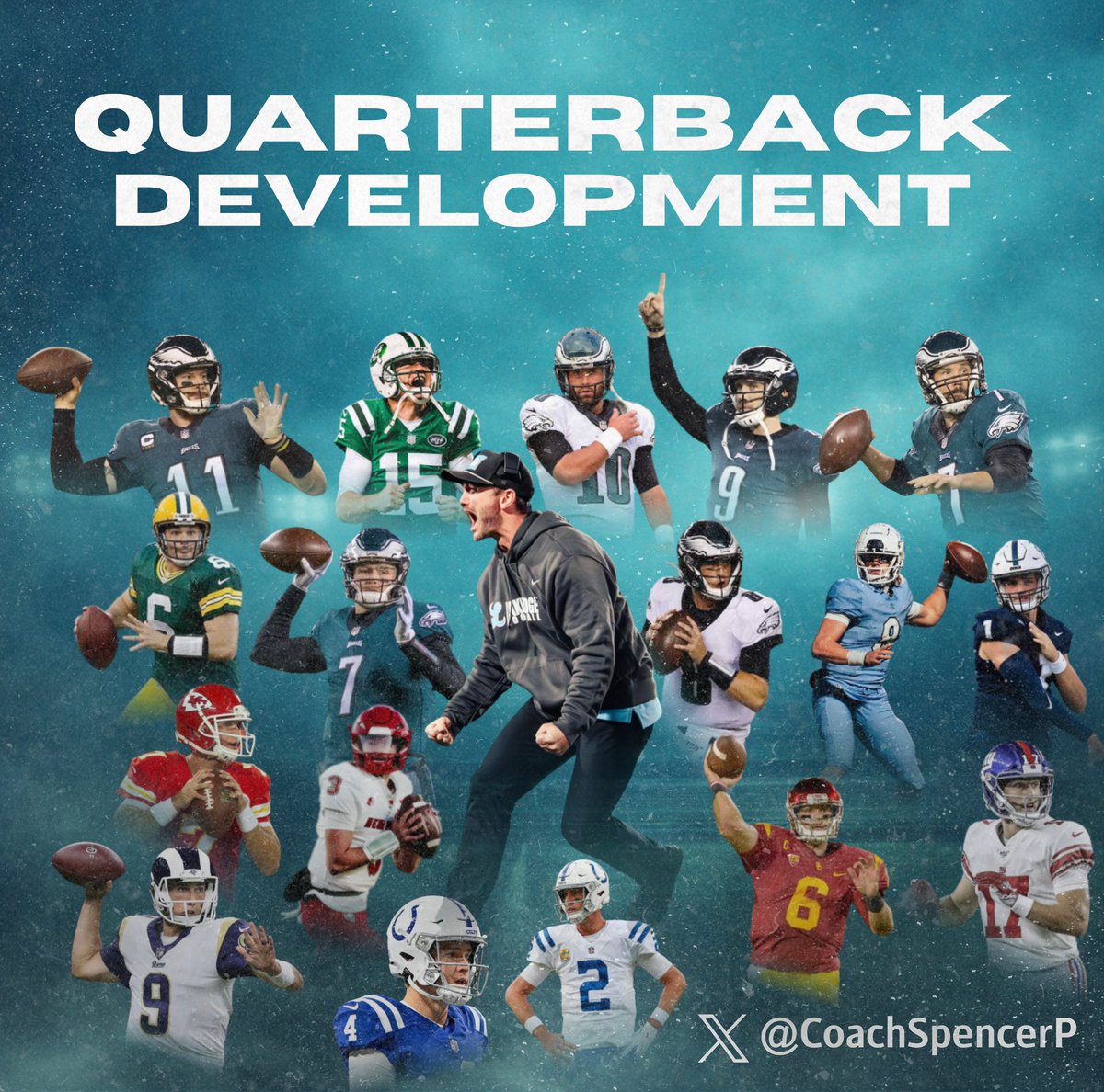 CoachSpencerP's tweet image. Having coached and developed quarterbacks from high school through college and into the NFL, I’m now booking private sessions: Elite mechanics refinement, concept-based reads and progressions, pocket movement, and pro-grade film study. Train with insights proven at every level.…