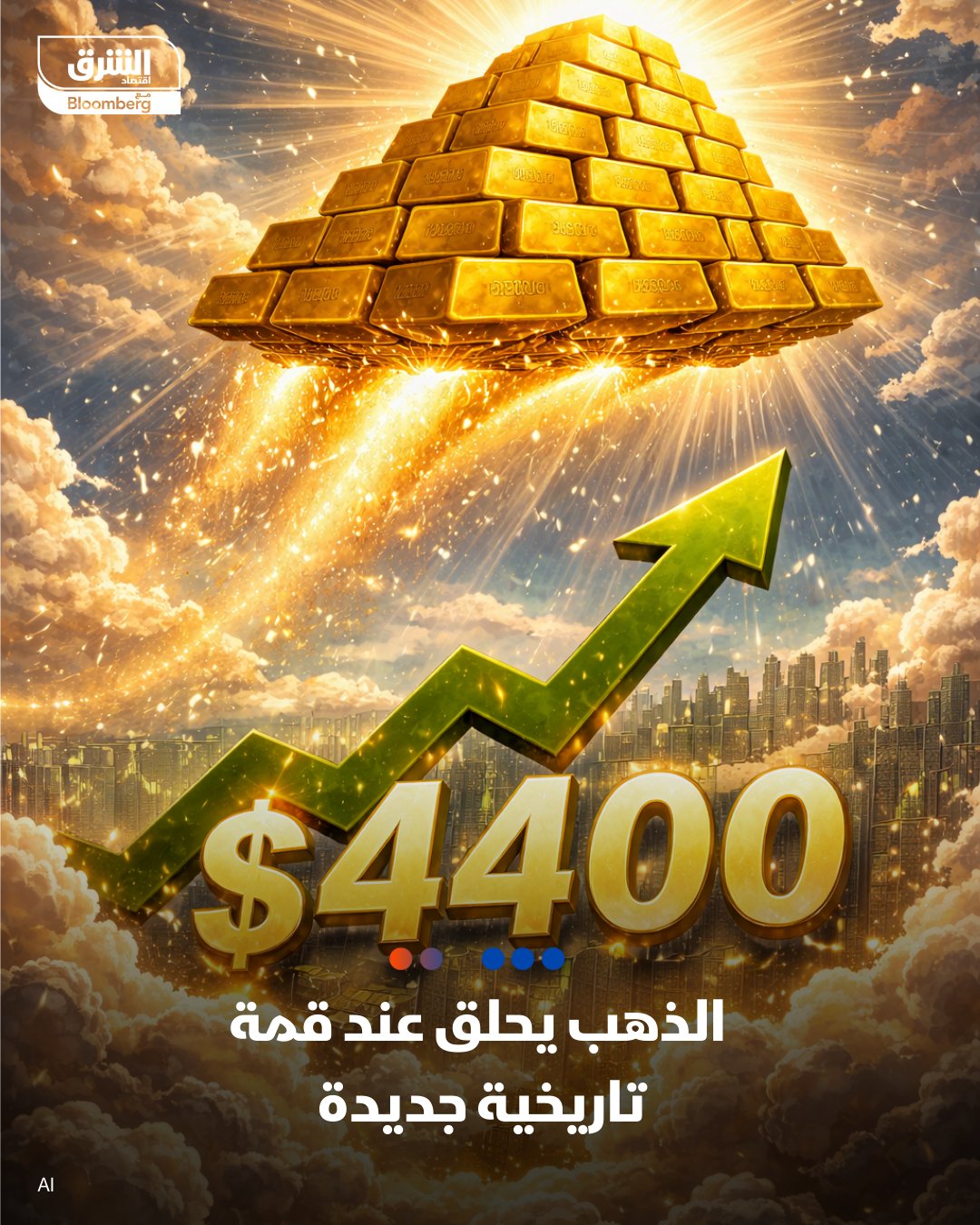 عاجل. الذهب يحلق عند قمة تاريخية جديدة فوق مستوى 4400 دولار مع تصاعد التوترات الجيوسياسية والرهانات على المزيد من تخفيضات الفائدة 