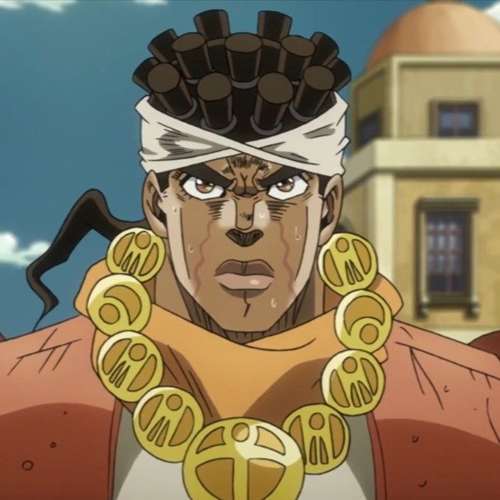 ChateauTeaParty's tweet image. I like how avdol is a bit more visibly rounder than the other crusaders like damn you just naturally have kindness in your heart and eyes