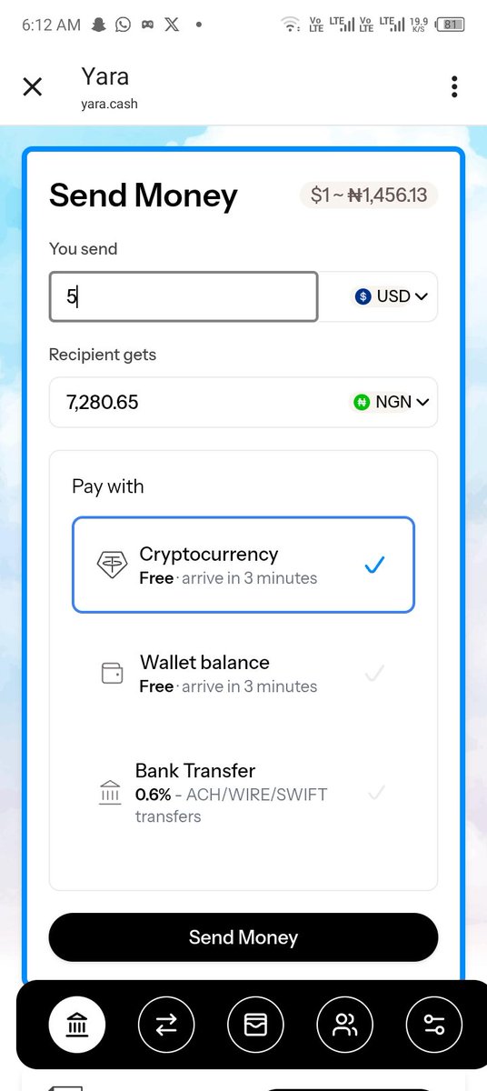teemarhh7's tweet photo. With that you enjoy your seemless transaction with @yaradotcash you can always make transfer anytime, anywhere and the money will be sent without delay. https://t.co/jj79I8o7lI