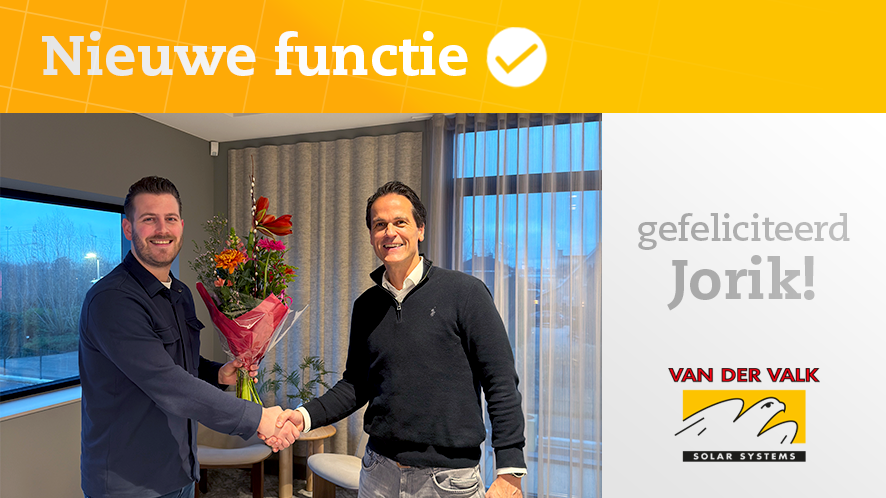 Een nieuwe functie!

Jorik is na bijna 2,5 jaar werkzaam te zijn geweest als Manager Direct Sales binnen ons bedrijf doorgegroeid naar Operations Manager.
Van harte gefeliciteerd Jorik en heel veel succes in je nieuwe functie!

#ValkSystemen #ValkSolarSystems #ValkFamilie