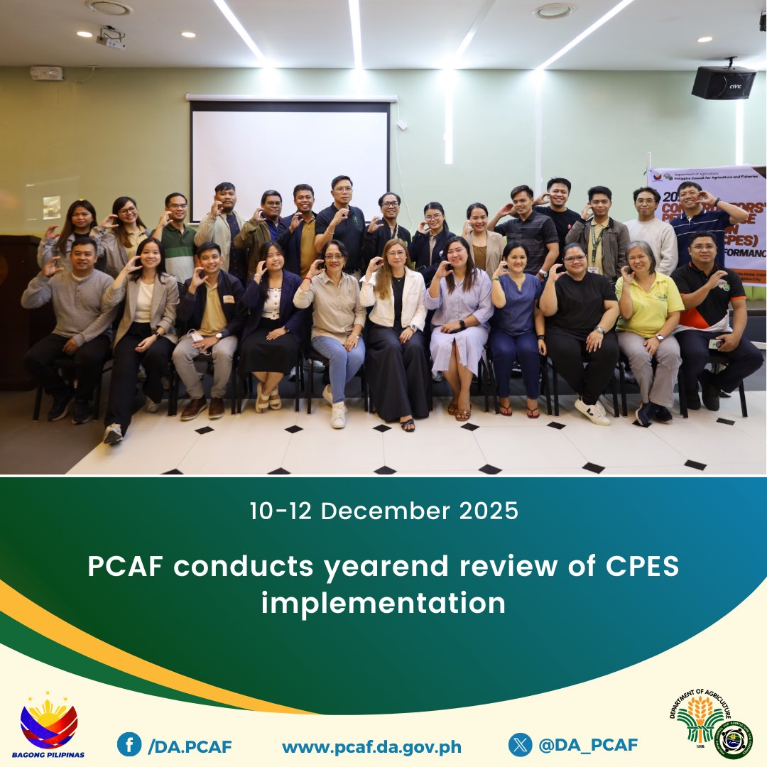 DA_PCAF's tweet image. #PCAFPerformanceReview | PCAF conducted the Yearend Performance Review of the CPES implementation on Dec. 10–12, 2025 in Angeles City, Pampanga, assessing its implementation across DA infrastructure projects. The activity also included the oath-taking of new CPES evaluators and…