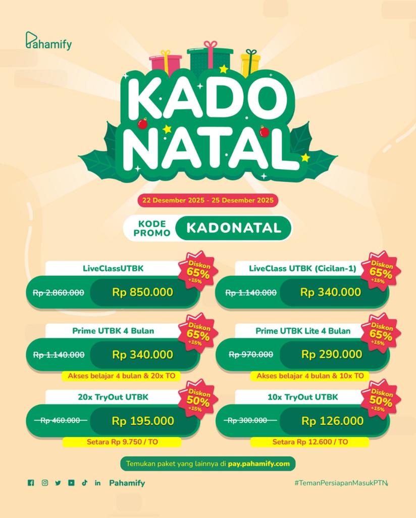 pfmtryout's tweet photo. Menjelang liburan akhir tahun dan menyambut 2026, ini momen terbaik buat kamu mulai serius menyiapkan UTBK sambil tetap menikmati suasana liburan ✨
Belajar memang kadang terasa berat, rasa ragu juga sering datang… tapi tenang, kamu nggak sendirian 🌿 https://t.co/nPCopFKh0p