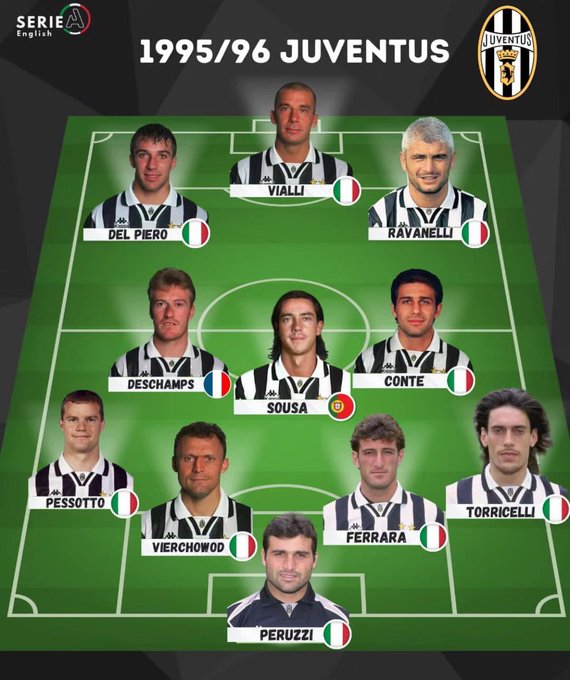 Ne13sl's tweet image. تشكيلة اليوفي عام 1996 حقق اليوفي من خلالها دوري أبطال اوروبا