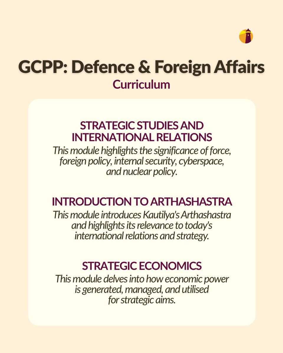 TakshashilaInst's tweet photo. From Strategic Studies and International Relations to Arthashastra and Strategic Economics, the GCPP – Defence and Foreign Affairs curriculum equips you to think strategically in a complex world.

Apply by 4th January- https://t.co/2t8fJ41o1S https://t.co/LkZNGK3QPK