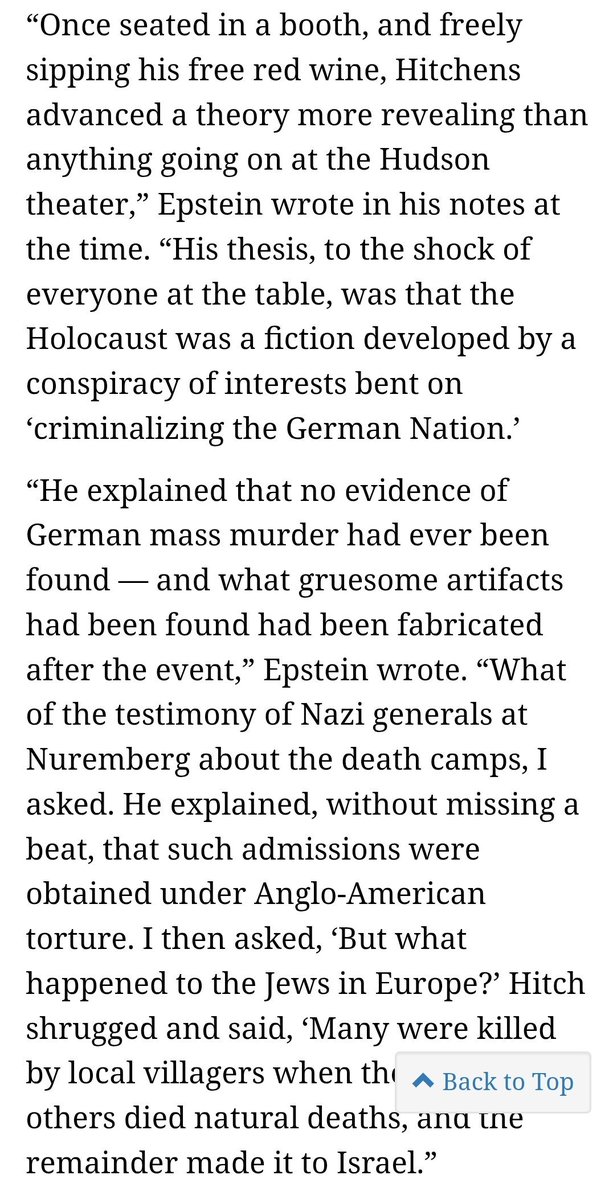 ObserverR8's tweet image. The late Christopher Hitchens explained how the death camp claims were atrocity propaganda after a few wines in the 1990's.