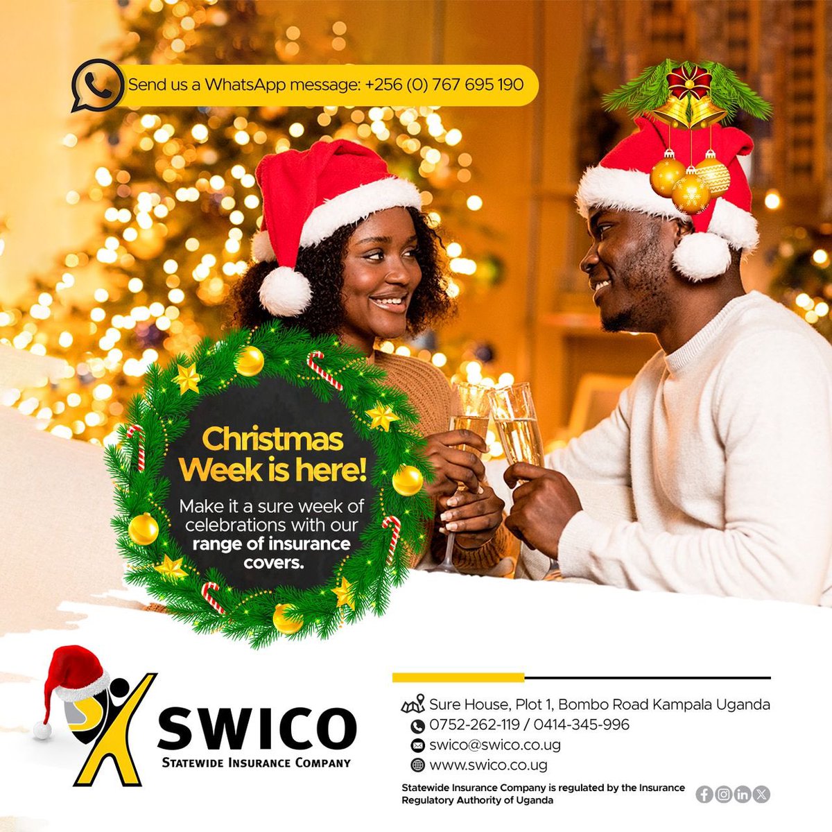 swico_uganda's tweet image. Christmas Week is here! 

Give yourself the gift of peace of mind. Our range of insurance covers ensures that your holidays are filled with joy, not unexpected worries. 

Protect your moments, your gifts, and your travels.

#ChristmasWeek #InsureIt #BeSure