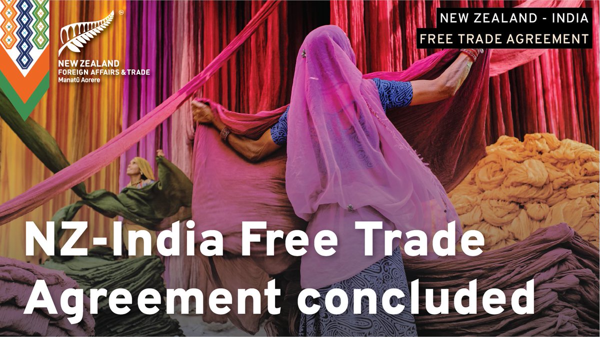 New Zealand and India have concluded a landmark free trade agreement, unlocking new access for Kiwi businesses to one of the largest and fastest-growing markets in the world. Find out more here: mfat.govt.nz/IndiaFTA