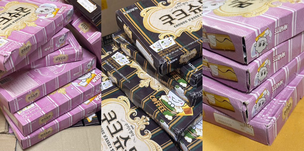 rubychulichaeng's tweet image. ขนมชูม่อน (กล่องตำหนิ)
รสนม/กาแฟ 🍥 กล่องละ 190฿

แบบแยกชิ้น 10 ซอง 60฿
คละรส สุ่มลายบนซอง
แบ่งขายเผื่อใครอยากเอฟไปชิมหรือแจกนะคะ

ค่าส่ง 40/50
ขนมด้านในอาจมีแตกหักได้ ขอคนไม่ซีเรียสนะคับ🥹
#ตลาดนัดบพ #ตลาดนัดblackpink