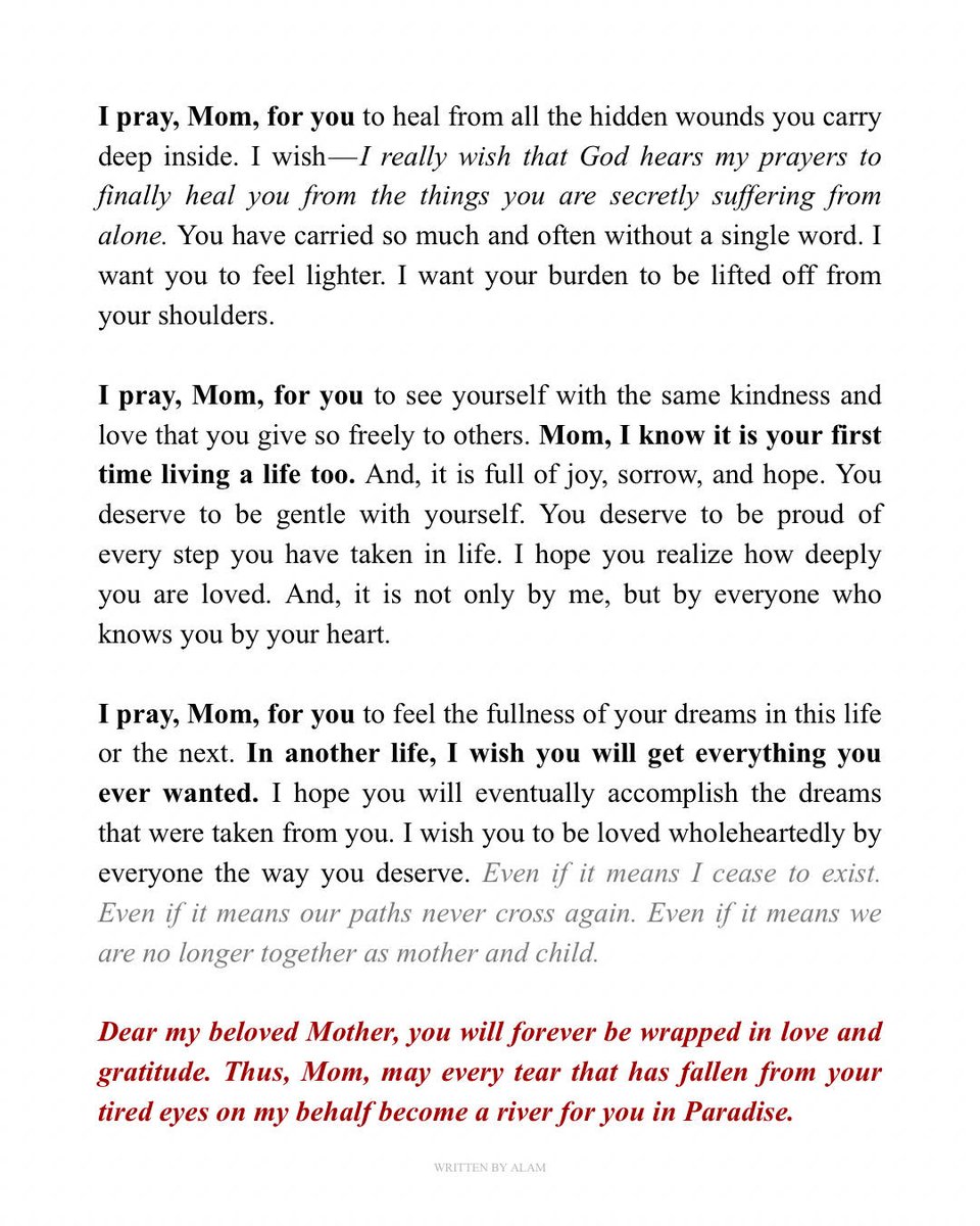 Mom, I know it is your first time living a life too.
🖊️ Alam