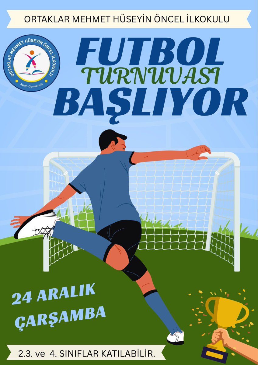 ⚽ Arkadaşlık, rekabet ve bolca eğlence!
Ortaklar Mehmet Hüseyin Öncel’de sınıflar  arası futbol turnuvası başlıyor.

📅 24 Aralık Çarşamba 

<a href="/germencik09mem/">Germencik İlçe Milli Eğitim Müdürlüğü</a> 
<a href="/Aydin_MEM/">Aydın İl Millî Eğitim Müdürlüğü</a>