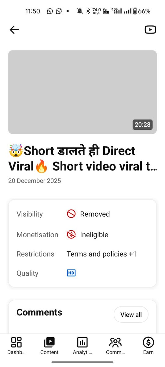 YtTechGautam's tweet photo. @YouTube @YouTubeIndia 
Hello @YouTubeTeam, my video was removed and a strike was issued without any policy violation. I always follow YouTube guidelines. Kindly review this issue and help remove the strike. Thank you.

Video Link :- https://t.co/WgJVZvAtvI https://t.co/jkja4gLOul