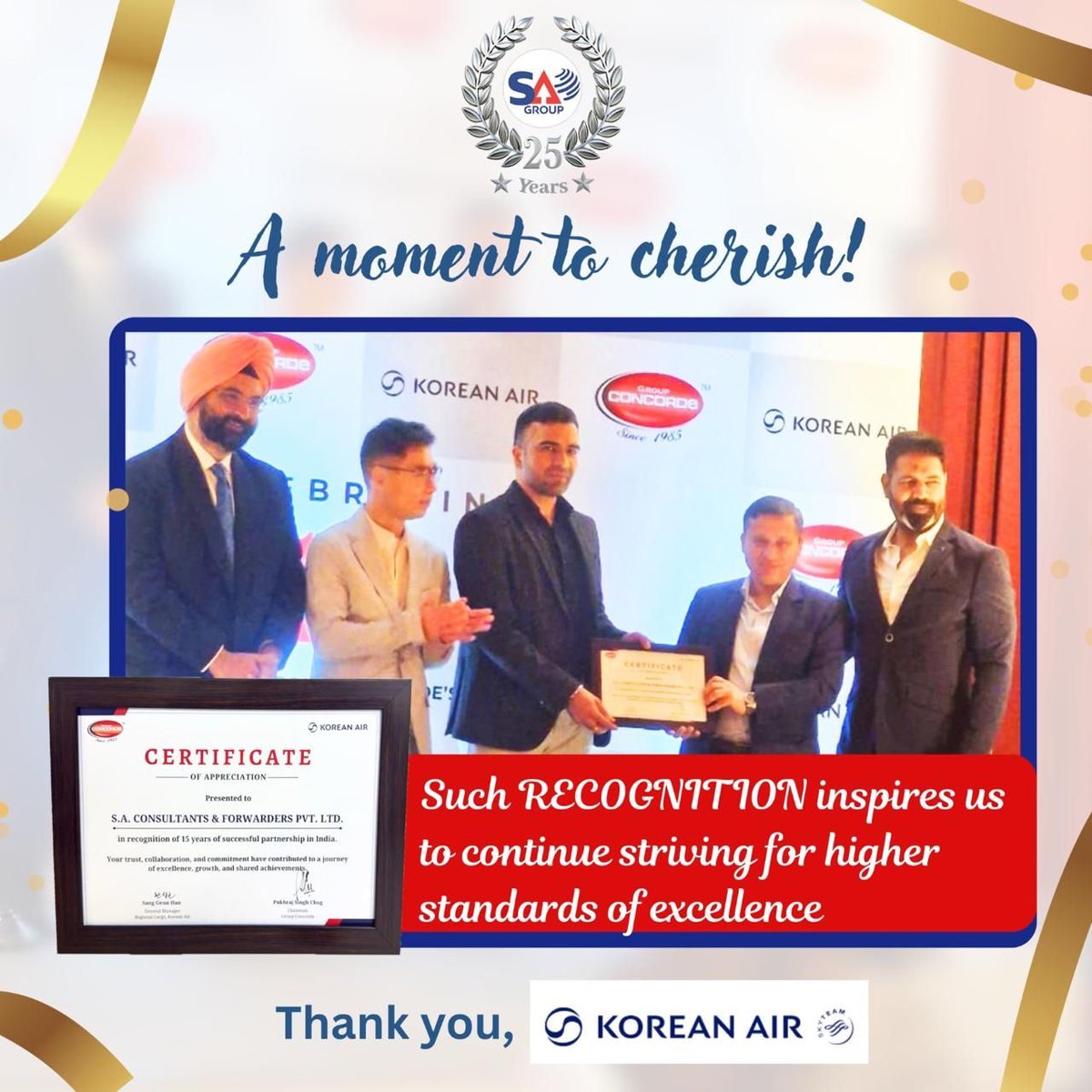 sacfpl's tweet photo. This recognition reinforces our commitment to delivering quality, reliability, and excellence in everything we do. Our sincere thanks to Korean Air for this encouragement and for the continued partnership.
 
#business #recognition #certificateofexcellence #thankful https://t.co/6P227p7kpc