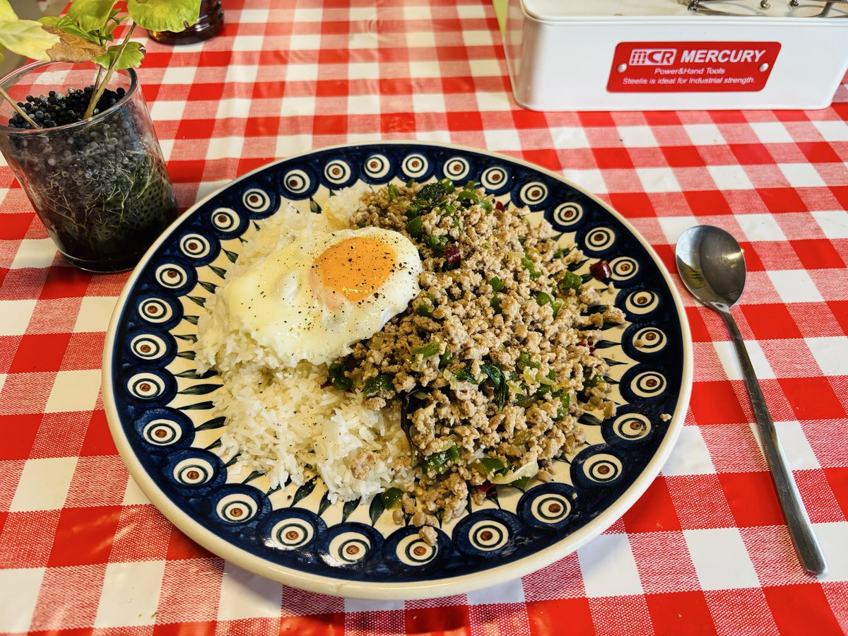 Redtelly's tweet image. ガパオライス
もう少しナンプラー入れてもよかった