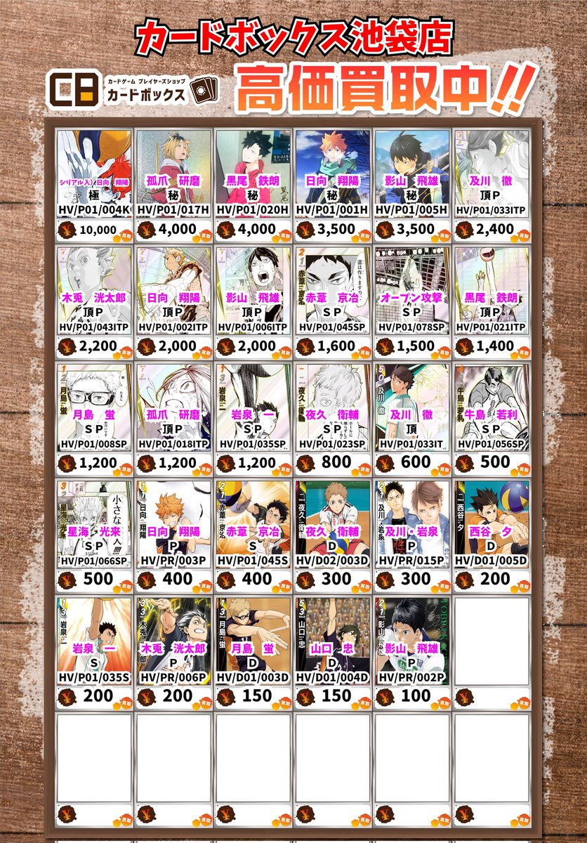 ハイキュー　バボカ　日向翔陽　影山飛雄　孤爪研磨　黒尾鉄朗　サイン入り　秘バボ ハイキュー!! バボカBREAK 頂5枚セット 日向・影山・黒尾・研磨・及川