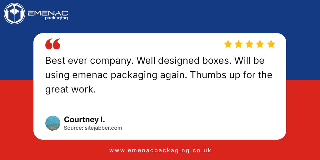 Another happy client!
Courtney was thrilled with her beautifully designed boxes and top-notch service from Emenac Packaging UK. 

𝐒𝐞𝐞 𝐎𝐮𝐫 𝐏𝐨𝐫𝐭𝐟𝐨𝐥𝐢𝐨: shorturl.at/fGQaw
.
.
#EmenacPackagingUK #customerfeedback #customboxes #customerreviews #packagingideas