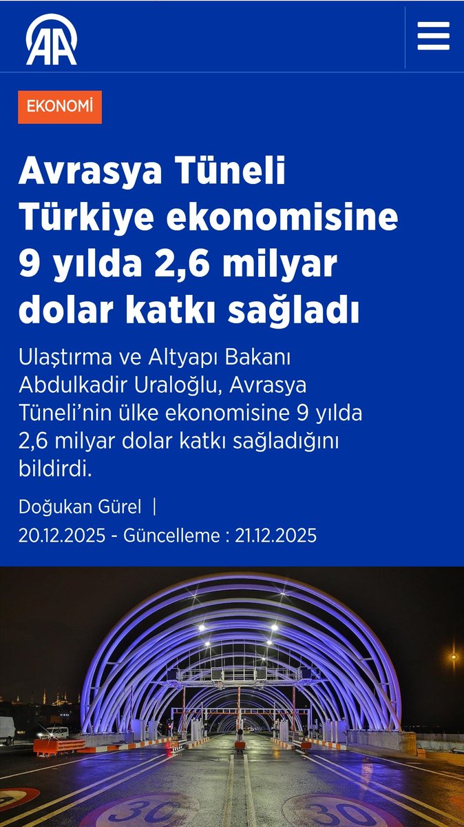 Şimdi tünel mi katkı sağladı, vatandaş mı ödeme yaparak katkı sağladı kafam karıştı biraz, yardımcı olursanız sevinirim.