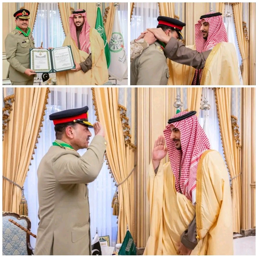 Bobbie3949's tweet image. خادمین حرمین شریفین کے حکم پر سعودی وزیر دفاع نے چیف آف آرمی سٹاف فیلڈ مارشل سید عاصم منیر کو دوستی اور مشترکہ تعاون کے رشتوں کو مضبوط بنانے اور سعودی پاکستان تعلقات کو فروغ دینے میں ان کی نمایاں کاوشوں کے اعتراف میں فرسٹ کلاس کنگ عبدالعزیز میڈل سے نواز دیا۔ 
#DiscoverPakistan