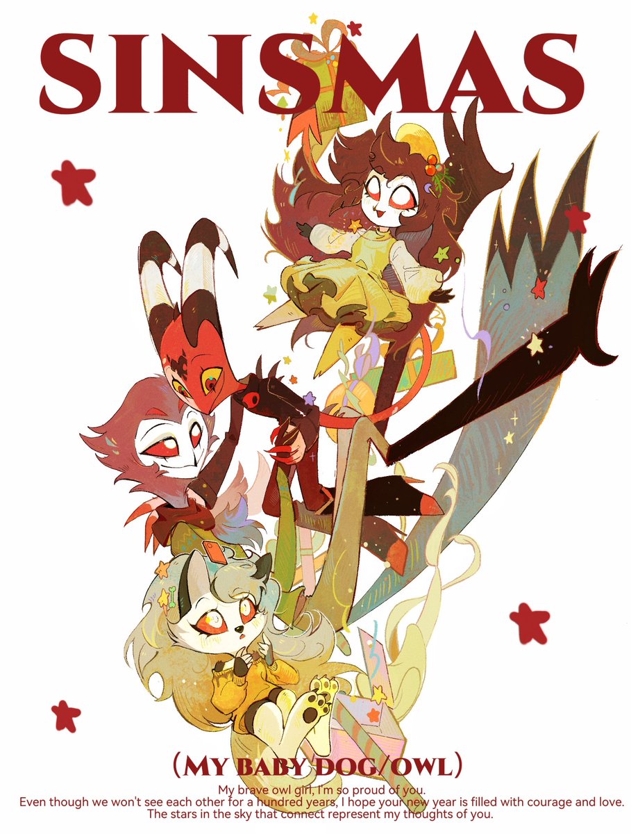 #Stolitz #Stolas #Helluvaboss #Octavia #Blitzø #Loona 
🎄🦎🦉⭐🌙!!