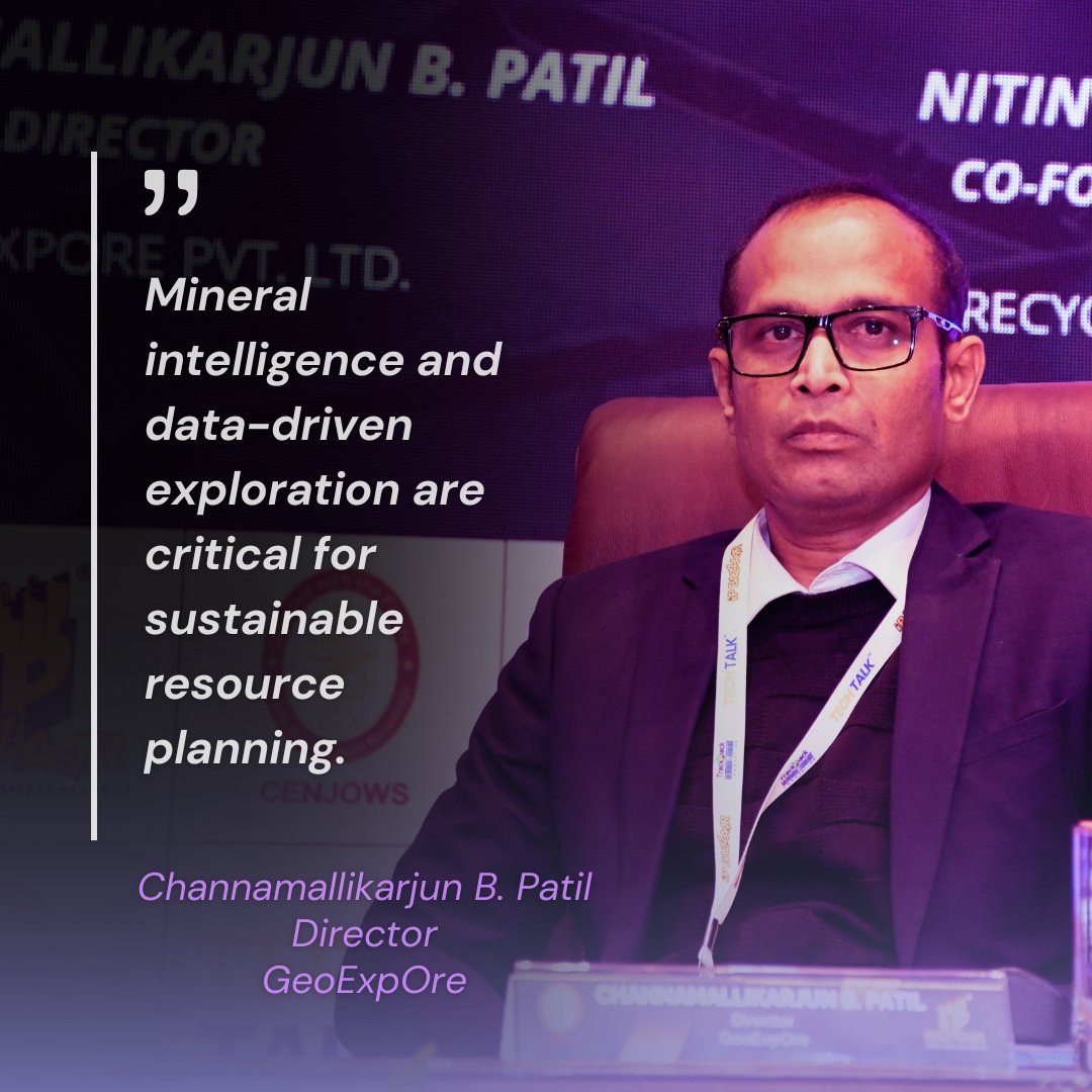 ipbazzaar's tweet photo. At Tech Talk™: Minerals That Matter, Channamallikarjun B. Patil (@IgnitedBrain), Director of GeoExpOre, shared insights on mineral exploration and data-driven resource mapping for India’s critical minerals ecosystem.
Association with @CENJOWS

#MineralsThatMatter https://t.co/F1TuXORlkS