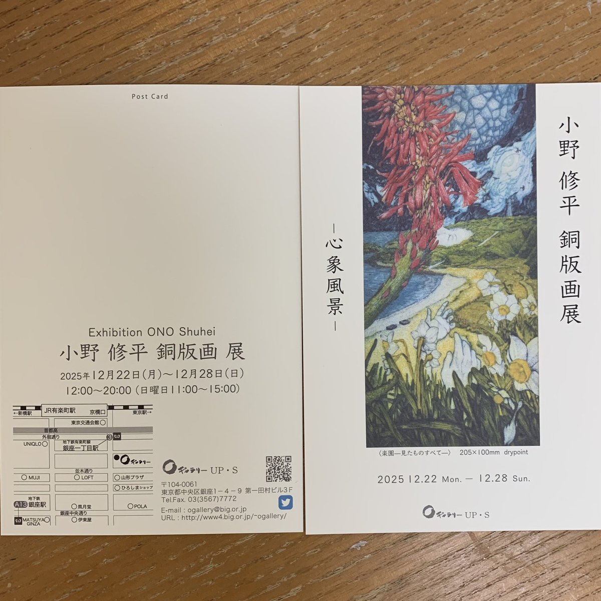 安亜沙展、小野修平展、日曜日迄開催中です！