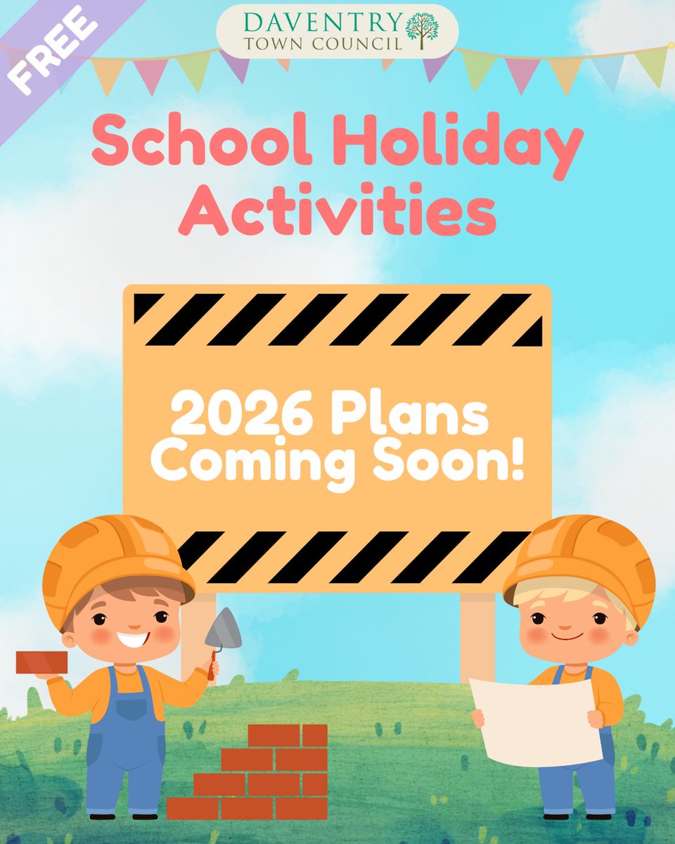 🌟 Our Projects Officer is busy planning our FREE 2026 School Holiday Activities Programme — and she wants YOUR input!

❤️ What did your little ones enjoy most?
💡 Any new activity ideas?
💬 We’d love your feedback!

📧 projects@daventrytowncouncil.gov.uk