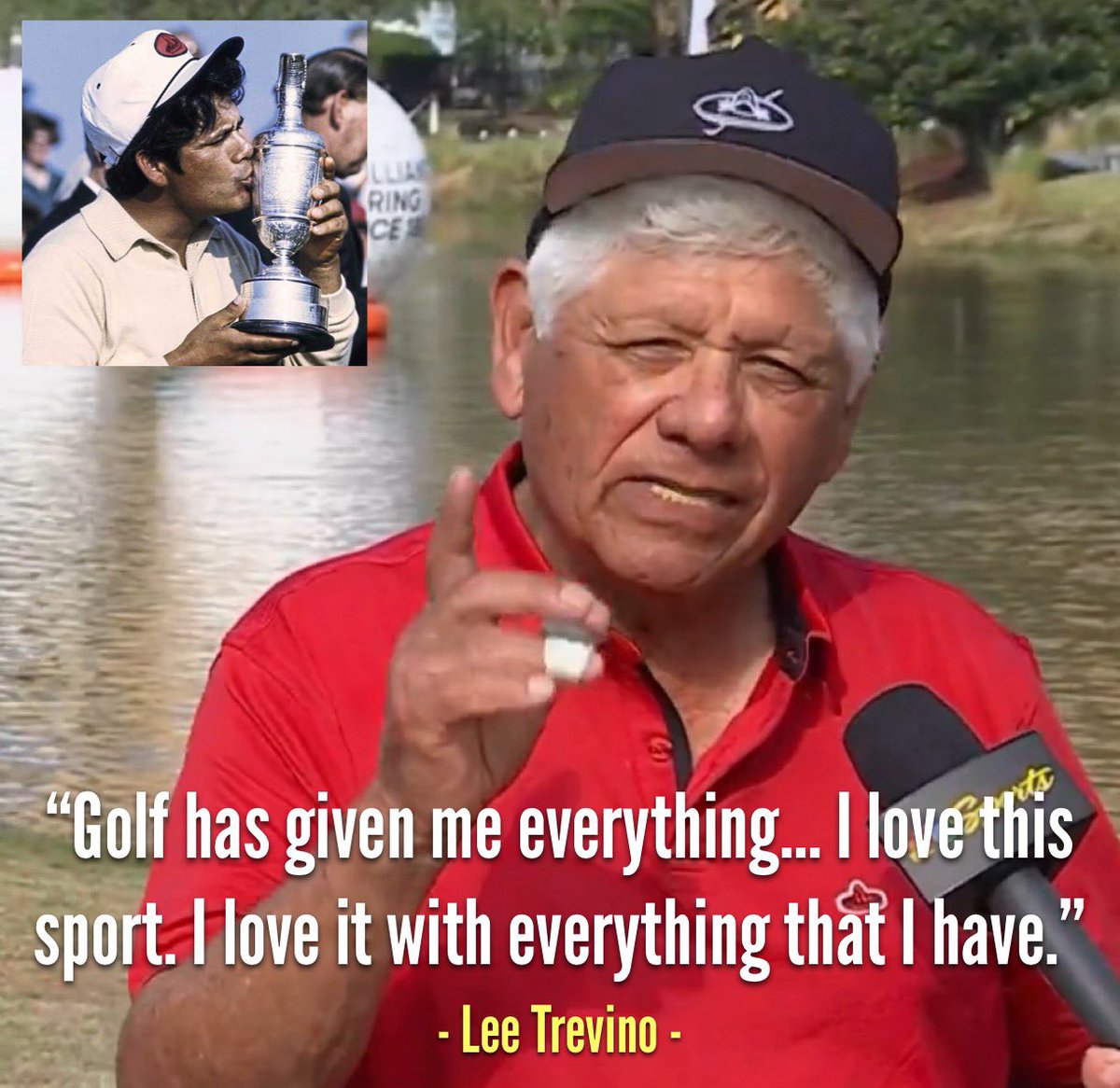 flushingitgolf's tweet image. 86 year old Lee Trevino played in the PNC Championship this weekend and after the final round, where he holed out a wedge shot, he was asked by Todd Lewis about what golf has given to him:

“Golf has given me everything. I mean, you’re looking at an uneducated guy. You’re looking…
