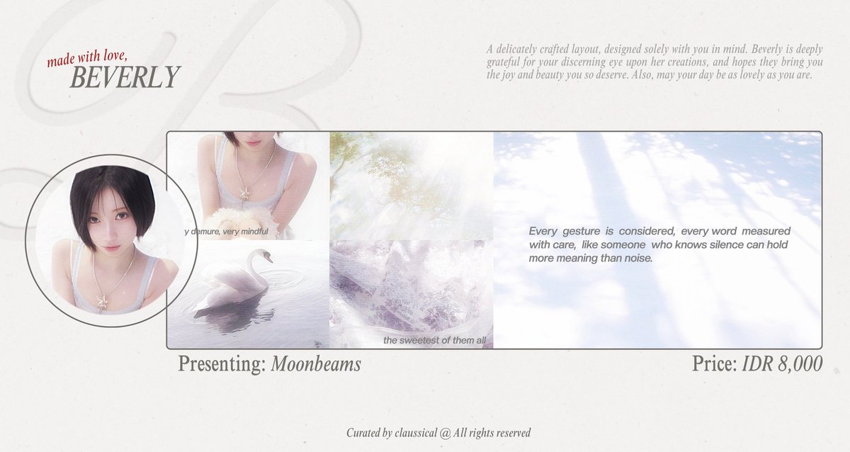 LustreMuse's tweet image. Please help repost? Thank you loves! 💗 

Soft as moonlight, pretty as a dream—Asa and Ruka of BABYMONSTER gracing ready stock layout Moonbeams. Kindly message me if you fancy them. #zonauang