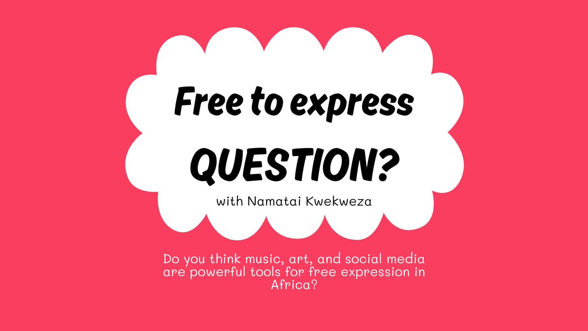 🟥Freedom of expression is the very oxygen of any thriving democracy. Many African countries are democratic, making the right to freely express ourselves more vital than ever.

Today’s #Free2Express Question(s) of the Day:

📍Do you believe that music, art, and social media are