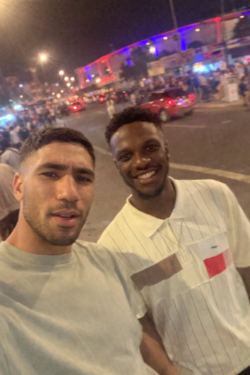 Man, I’ve never been this happy in my life. I met Hakimi after Morocco’s match yesterday while I was on my way to my hotel. I asked for a selfie, and he took my phone and snapped it himself. He’s a very humble guy.
I’m loving it here. 😁
#AFCON25
#morroco 
#Hakimi