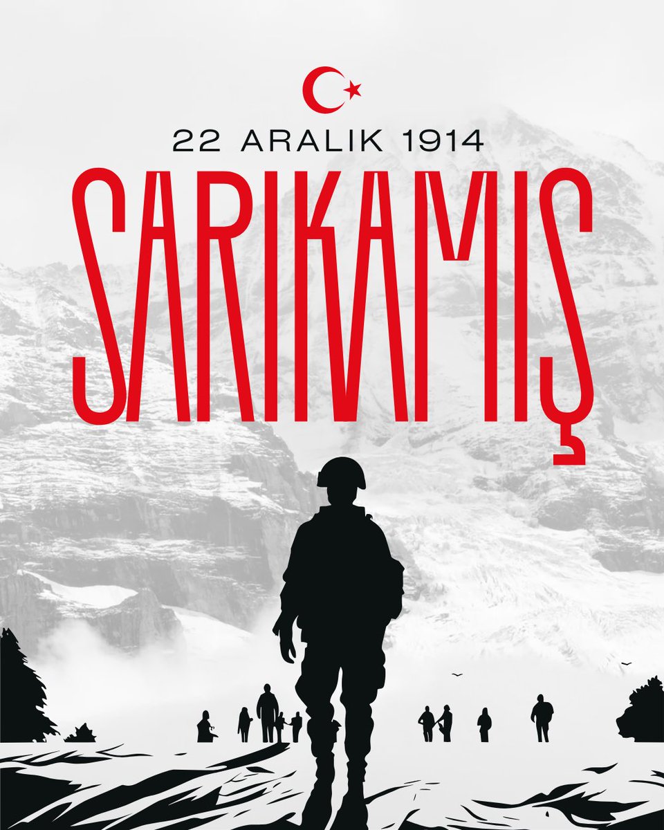 Sarıkamış Harekatı’nda vatan toprağı uğruna canlarını feda eden aziz şehitlerimizi vefatlarının 111. yıl dönümünde sonsuz saygı, rahmet ve minnetle anıyoruz. Dondurucu soğuğa rağmen sergiledikleri sarsılmaz vatan sevgisi, bizler için her zaman en büyük ilham kaynağı olmaya devam