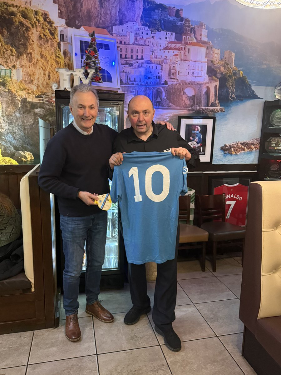 One day you will be back in Bella vita walls a original Maradona top unique peace of memorabilia Forza Napoli <a href="/sscnapoli/">Official SSC Napoli</a>