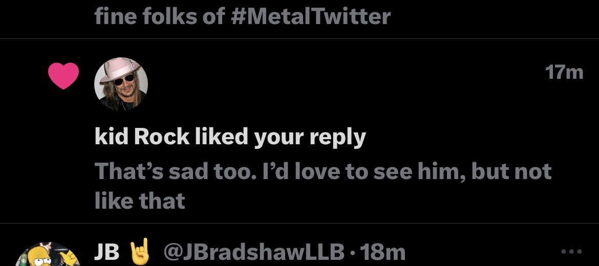 OMG no way! Kid Rock liked my post!! Life is good!!!!